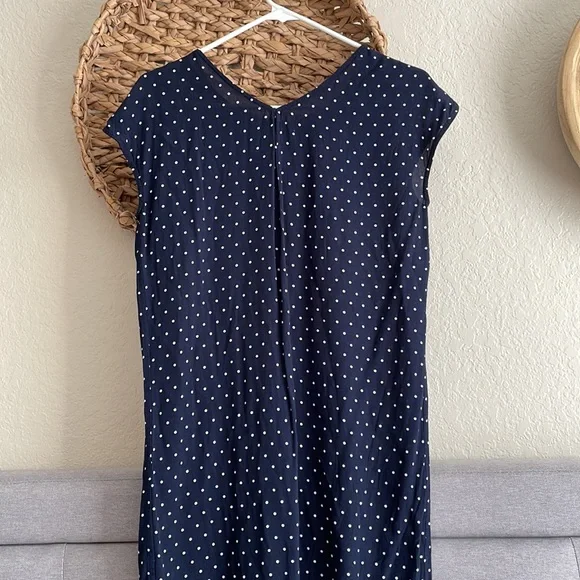 Madewell Shift Tunic Dress Navy Polka Dot Cap Sleeves - Picture 6 of 8